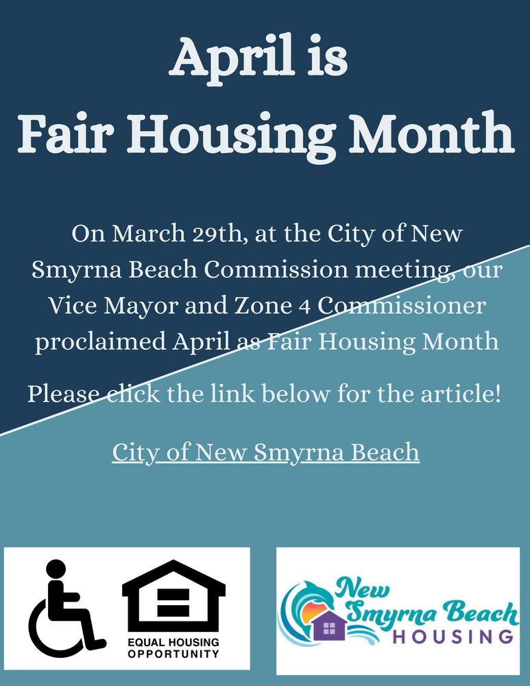 April is Fair Housing Month. All Above Text Included