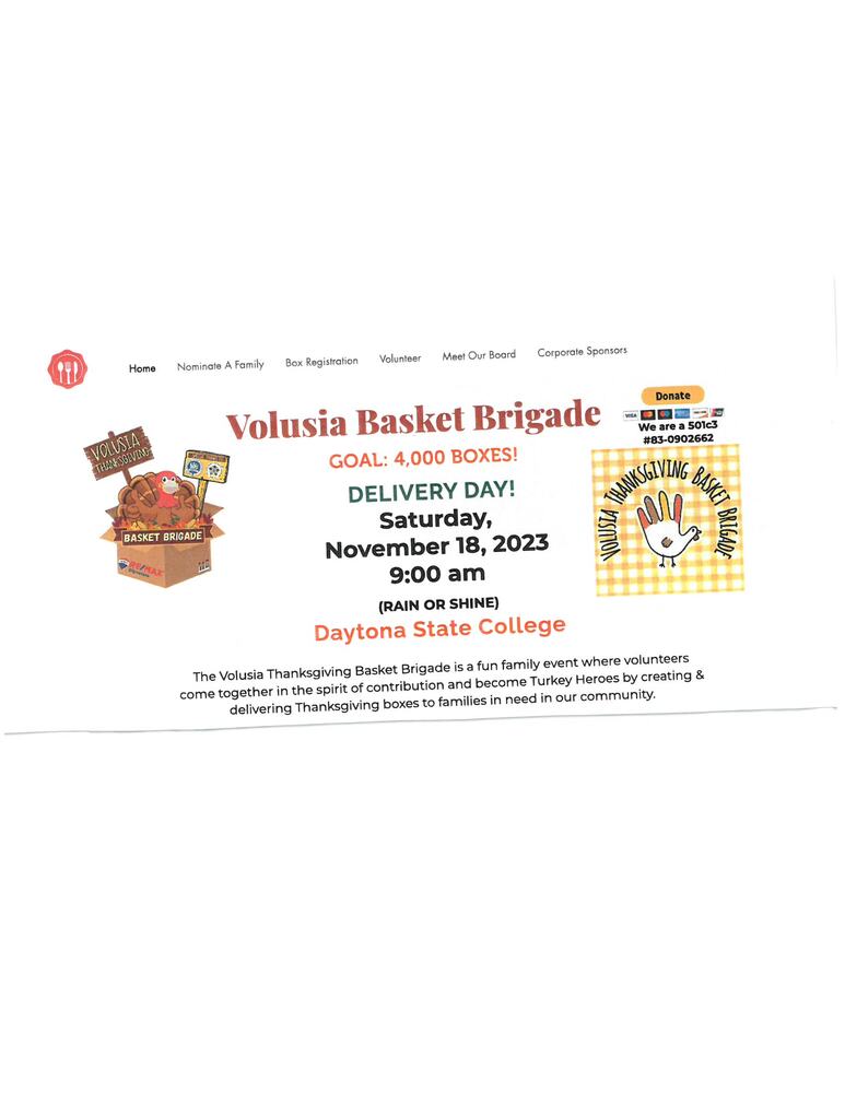 Volusia Basket Brigade. All above text included