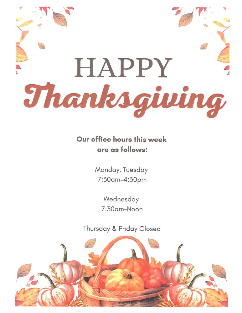 Thanksgiving Office Hours. All above text included