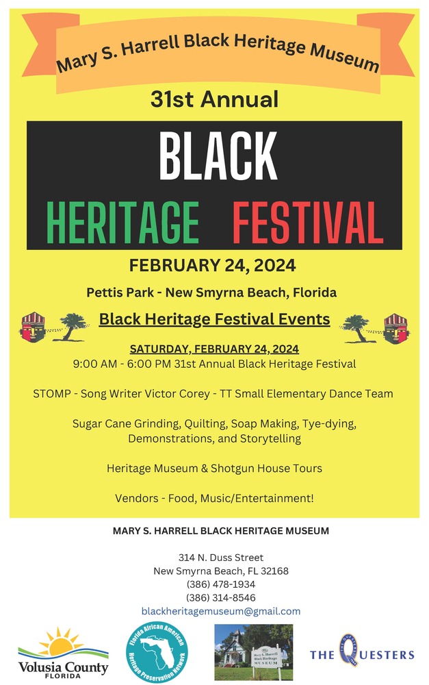 2024 Black Heritage Festival Flyer. All above text included